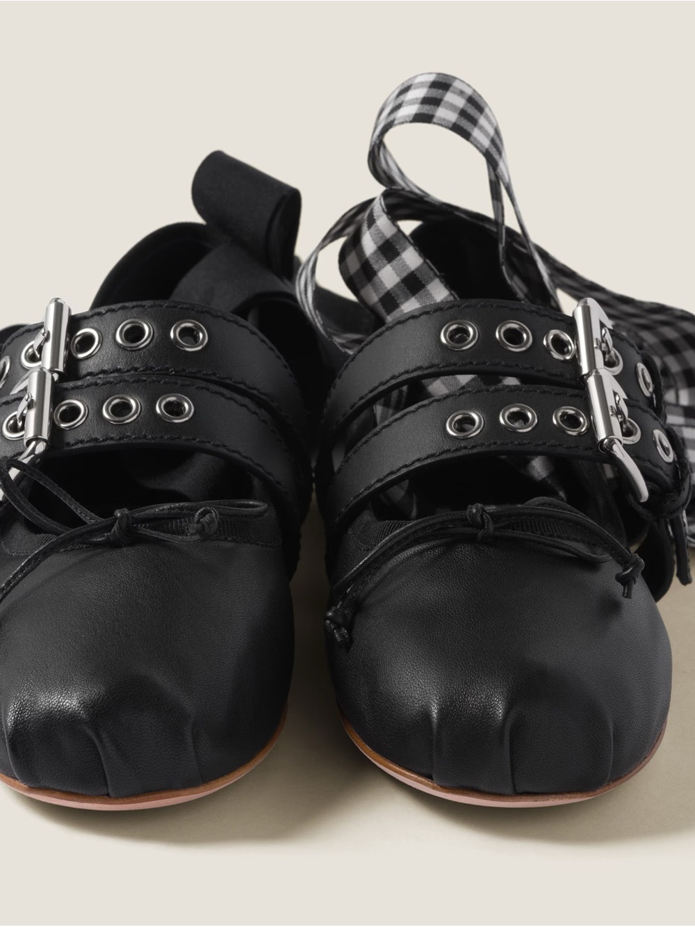 NWT Miu Miu Women’s Buckled Ankle Tie Ballet Flats sz35.5 - Picture 4 of 9